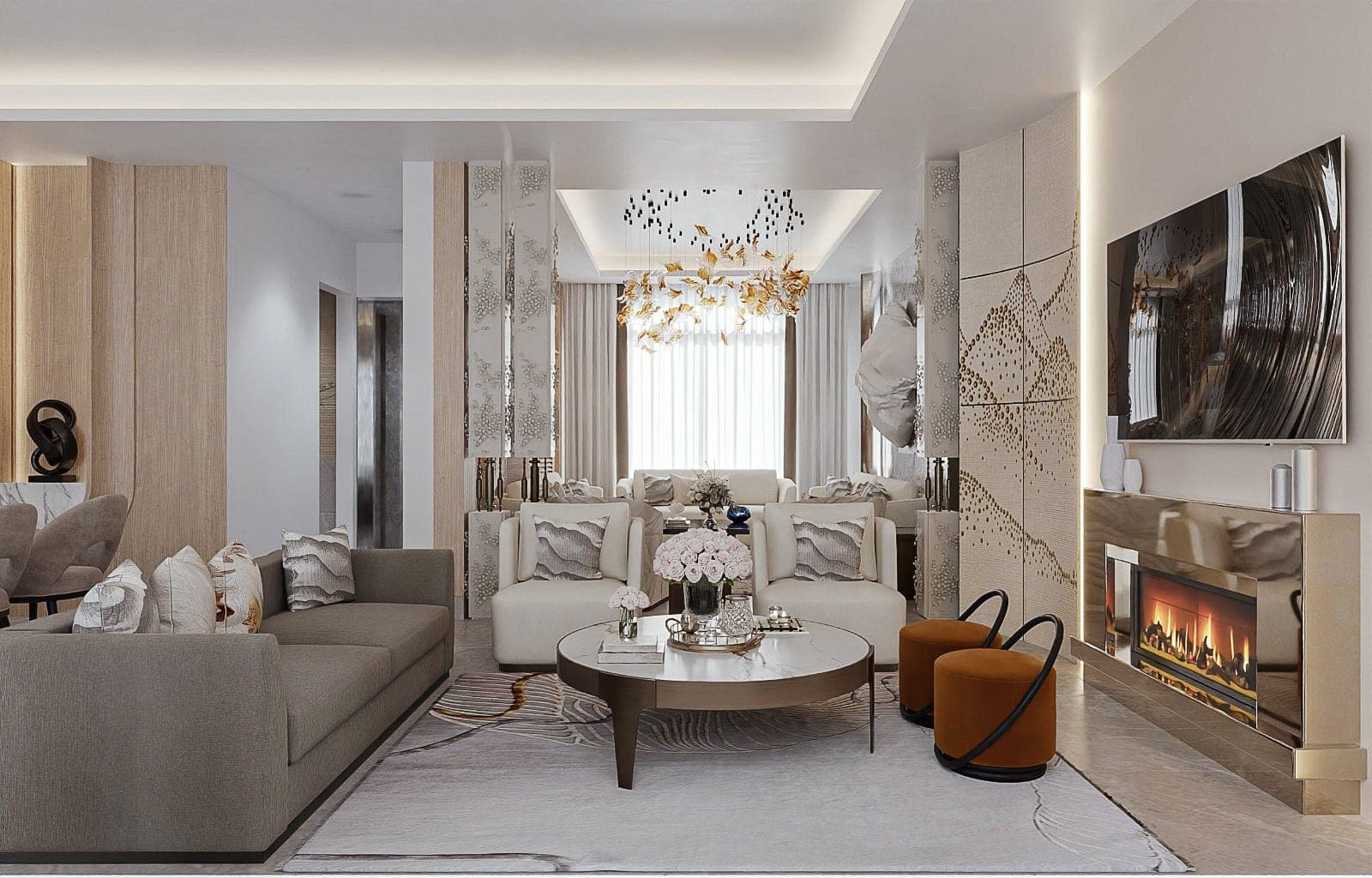 تصميم داخلي بأعمال خشبية وموبيليا حسب الطلب